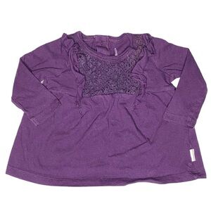 Burt’s Bees Baby Purple Long Sleeve Shirt Organic Cotton Size 0-3M